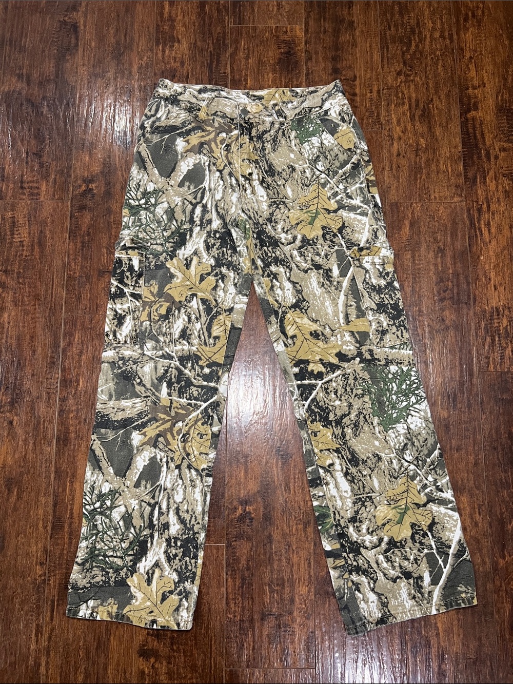 Men's Women’s  Camo Hunting Pants in Green/Tan see measurements in Photos